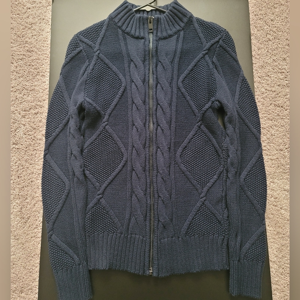 Express Cable Knit Full Zip Sweater